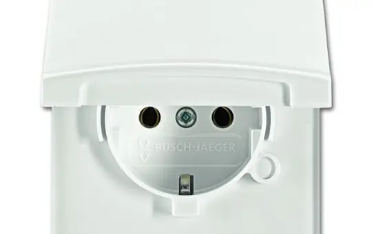 BUSCH-JAEGER 20EUGK-34-101 SCHUKO socket all-weather 44 Hinged lid | alpine white