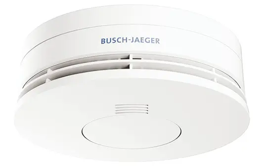 BUSCH-JAEGER 6833/01-84 smoke detector with lithium battery Optionally networkable via wire and radio