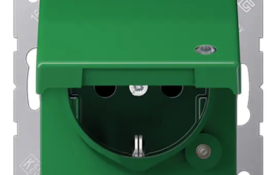 JUNG A1520BFKLKOGN IT socket A/AS Indicator light, self-closing Hinged lid | green