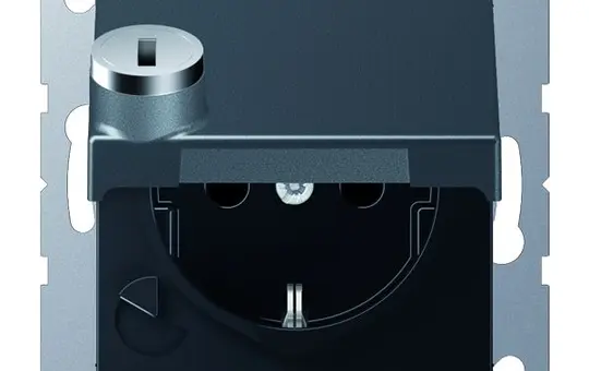 JUNG A1520BFKLSLANM SCHUKO socket A/AS Touch protection, hinged lid | anthracite matt