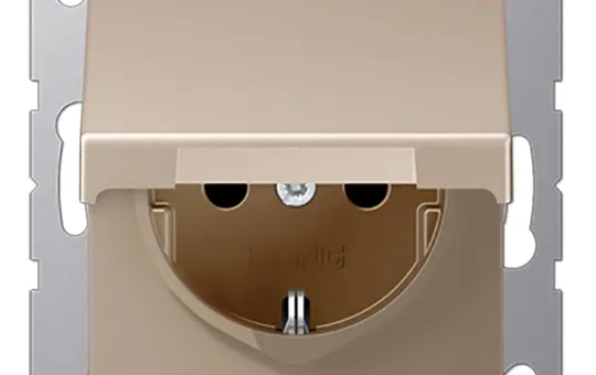 JUNG A1520BFKLCH SCHUKO socket A/AS self-closing Hinged lid | champagne