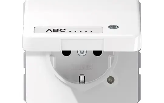 JUNG CD1520NAKLKOWW described. SCHUKO socket CD Indicator light, self-closing Hinged lid | alpine white