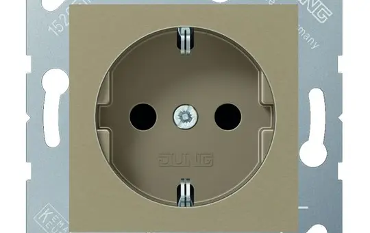 JUNG CD5120BFBB SCHUKO socket CD for hinged lid, thermoplastic | bronze-beige