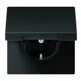 JUNG AL1520KLAN SCHUKO socket LS self-closing Hinged lid | anthracite