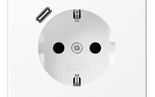 JUNG LS1520-18CWWM SCHUKO socket LS USB-C, 3.0A | snow white matt