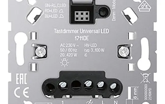 JUNG 1711DE touch dimmer LB 1-gang, RLC, LED, 3-100 W