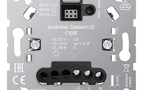 JUNG 1710DE touch dimmer LB 1-gang, RLC, LED, 3-60 W