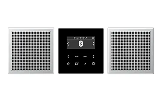 JUNG DABAL2BT flush-mounted radio set series LS DAB+, stereo, Bluetooth | black/aluminum