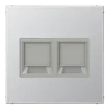 JUNG AL1969-2WE Modular Jack Cover Series LS 2-fold, for universal module | aluminum