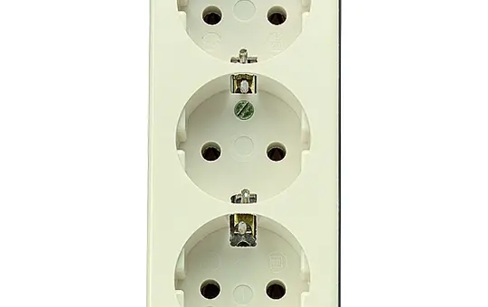 JUNG 10S23L SCHUKO socket AP 3-fold, with strain relief | white