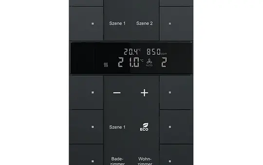 BUSCH-JAEGER SBC-F-10.0.11-885 f@h pushbutton sensor tenton 10-fold, RTR, VOC, humidity | matt black