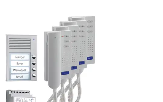 TCS PPA04-EN/02 door intercom set surface-mounted PPA 4-fold, in-house telephones