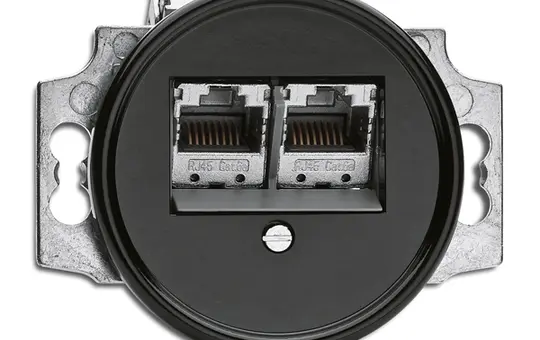 THPG 100722 Bakelite network socket 2-fold