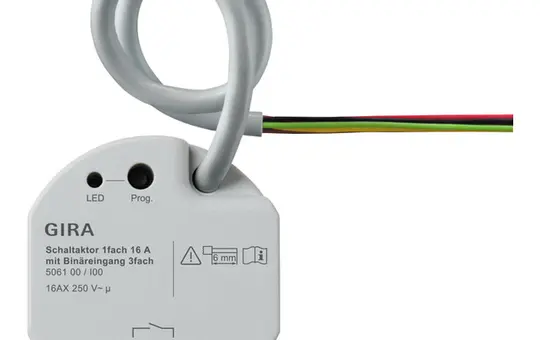 GIRA 506100 KNX switching actuator with binary inputs 1-fold, 3 inputs