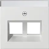 GIRA 264003 Modular Jack Cover System 55 2-fold, label field | pure white shiny