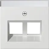 GIRA 264027 Modular Jack Cover System 55 2-fold, label field | pure white satin matt