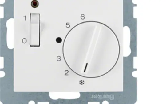 BERKER 20301909 room temperature controller S.1/B.3/B.7 Opener, 230 V, off switch, indicator light | polar white matt