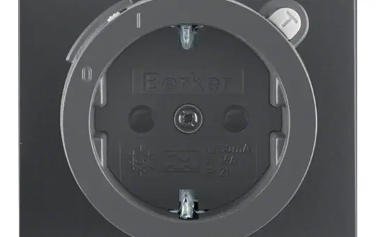 BERKER 47087006 SCHUKO socket K FI circuit breaker, touch protection | anthracite matt