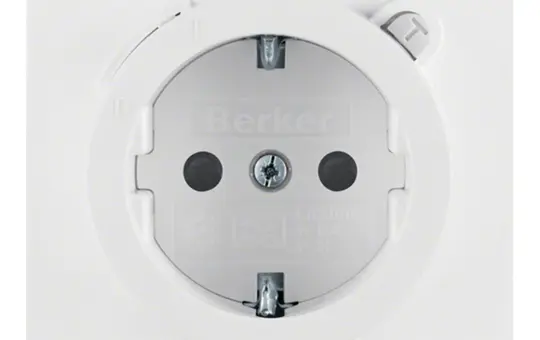 BERKER 47087009 SCHUKO socket K FI circuit breaker, touch protection | polar white glossy