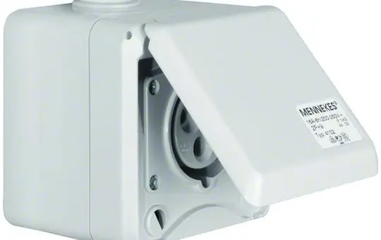 BERKER 558101 CEE socket AP 3-pole, 16 A, hinged cover | light gray