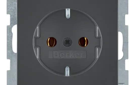 BERKER 47436086 SCHUKO socket Q.1/Q.3 standard | anthracite velvet