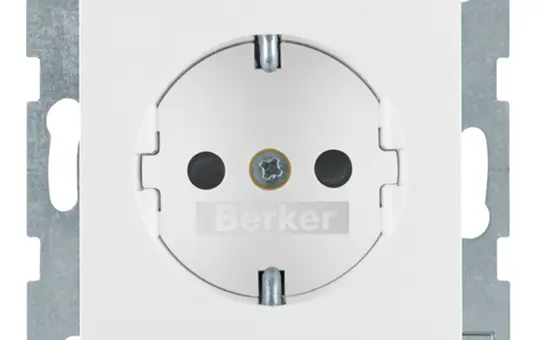 BERKER 47238989 SCHUKO socket S/B Touch protection | polar white glossy