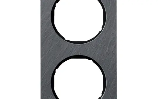BERKER 10122384 Cover frame R.1 2-fold | slate anthracite/glossy black