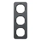 BERKER 10132384 Cover frame R.1 3-fold | slate anthracite/glossy black
