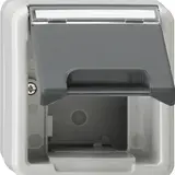 GIRA 026230 empty housing for DKS inserts surface-mounted IP 1-fold, label field | gray