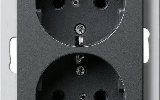 GIRA 273128 SCHUKO socket system 55 2-fold, for 1-fold flush-mounted box | anthracite