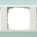 GIRA 0213395 Event cover frame pure white 3-fold | opaque mint