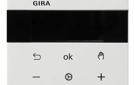 GIRA 5393112 room temperature controller S3000 system surfac Display, 230 V, cooling function | pure white shiny