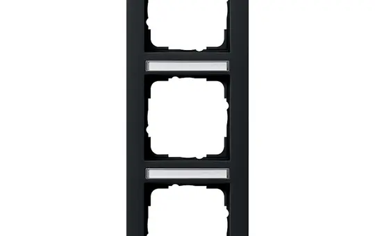 GIRA 110309 described Cover frame E2 3-fold, vertical | matt black