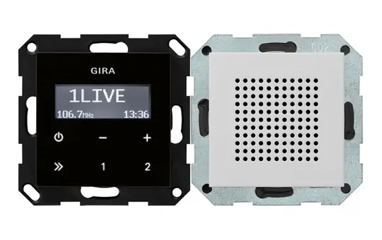 GIRA 2280015 flush-mounted radio set System 55 RDS | gray matt