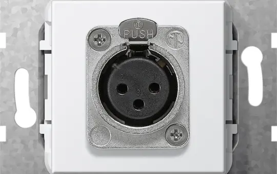 GIRA 566703 communication insert 1x XLR D-Series (solder connection) | pure white shiny