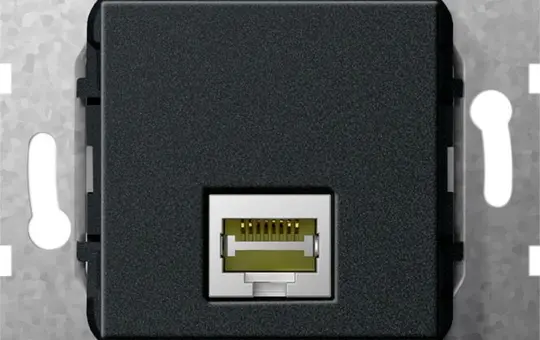 GIRA 569610 communication insert 1 x RJ45, LSA+ | matt black