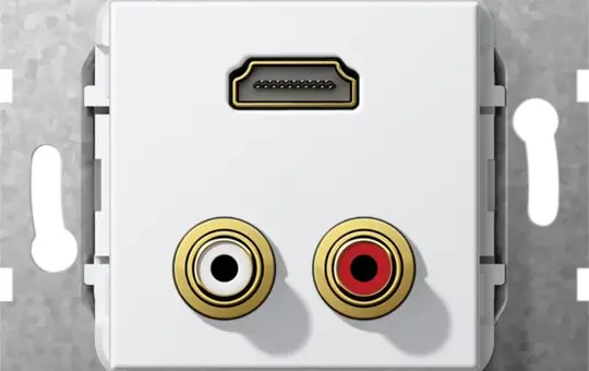 GIRA 567403 communication insert RCA/HDMI, breakout cable | pure white shiny