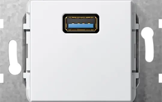 GIRA 568303 communication insert USB-A, breakout cable | pure white shiny