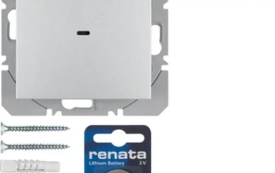 BERKER 85655283 KNX RF wall transmitter flat S.1/B.3/B.7 1-fold | aluminum matt painted