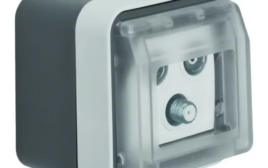 BERKER 12033535 surface-mounted antenna socket W.1 Triple, single can | grey/light gray matt