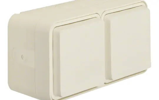 BERKER 47753522 SCHUKO surface-mounted socket W.1 2-fold, horizontal, side. Introductions | polar white matt