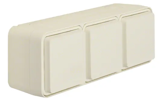 BERKER 47733512 SCHUKO surface-mounted socket W.1 3-fold, horizontal | polar white matt