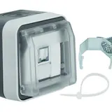 BERKER 14093505 surface-mounted network socket W.1 1-fold, Cat. 6 | grey/light gray matt