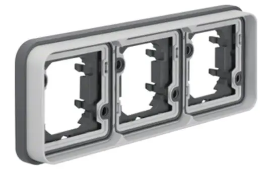 BERKER 13303505 cover frame W.1 3-fold, horizontal | light gray