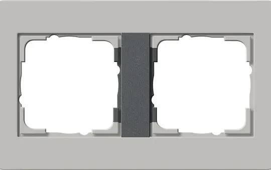GIRA 0212422 cover frame E3 2-fold | grey/anthracite