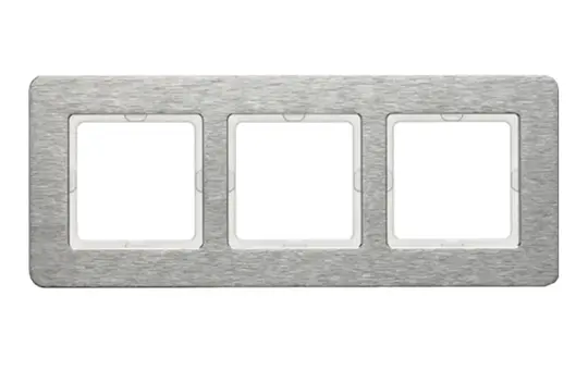 BERKER 10236083 cover frame Q.7 3-fold, horizontal | brushed stainless steel