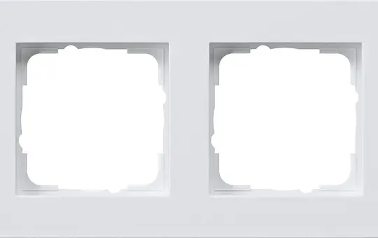 GIRA 0212295 cover frame E2 flat mounting type 2-fold | pure white shiny