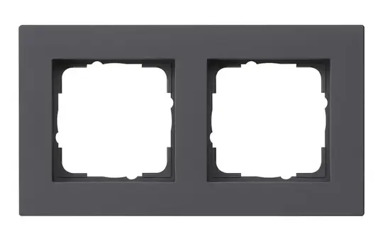 GIRA 0212095 cover frame E2 flat mounting type 2-fold | matt black