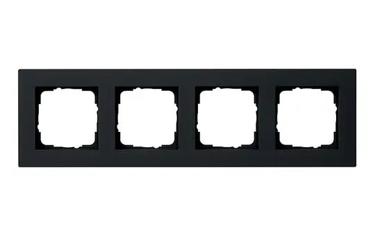 GIRA 0214095 cover frame E2 flat mounting type 4-fold | matt black