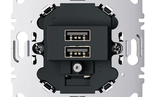 BERKER 260205 USB socket USB A/A, 3.0A | anthracite matt